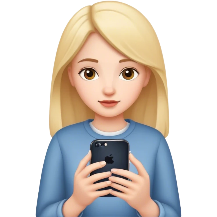 девушка с телефоном айфон 16 в руках emoji