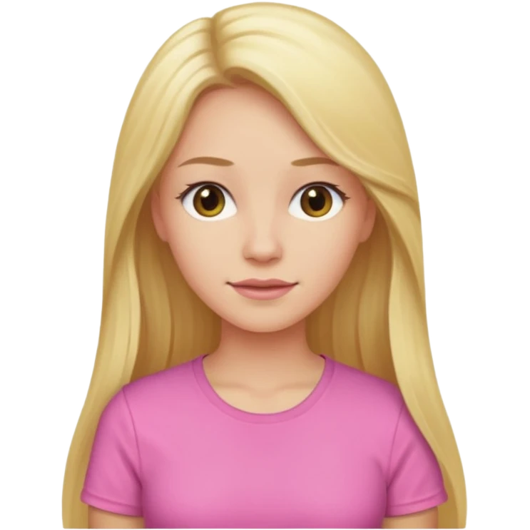 woman with long blonde hair, wear pink shirt emoji