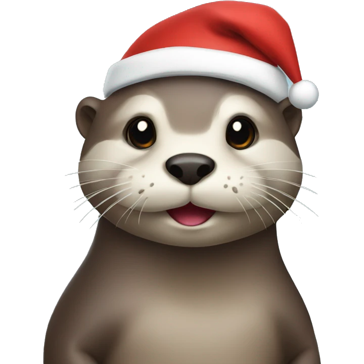 otter with a santa hat emoji