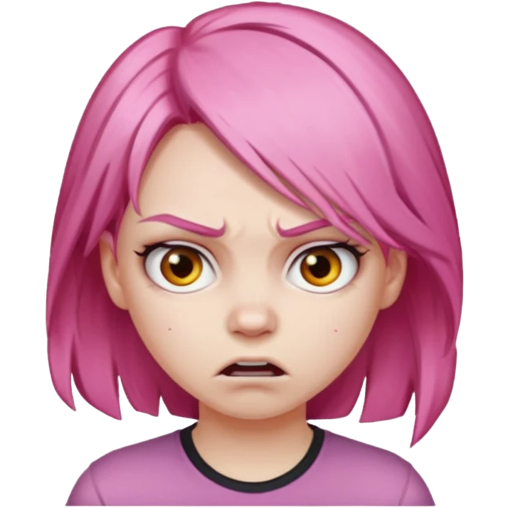 ragazza capelli rosa arrabbiata emoji