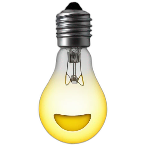 smiley emoji with a bulb over head emoji
