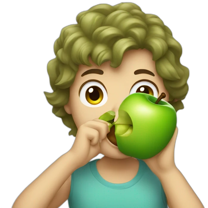 Aussie eating a green Apple emoji