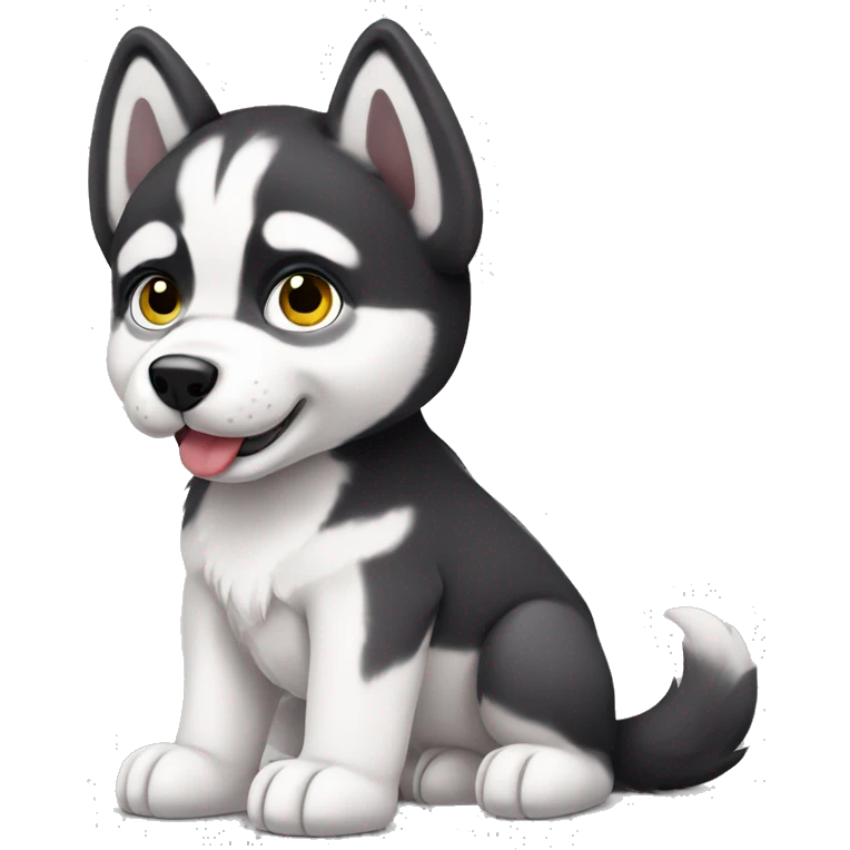 Husky puppy full body emoji