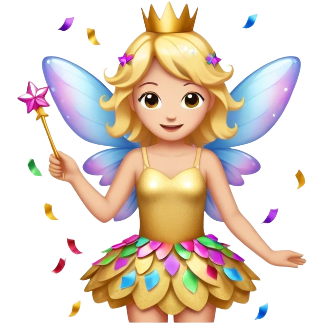 Beautiful Birthday Confetti fairy emoji