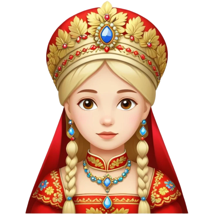 girl in russian costume and kokoshnik emoji