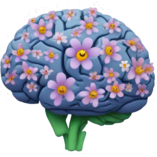 Brain with flowers emoji