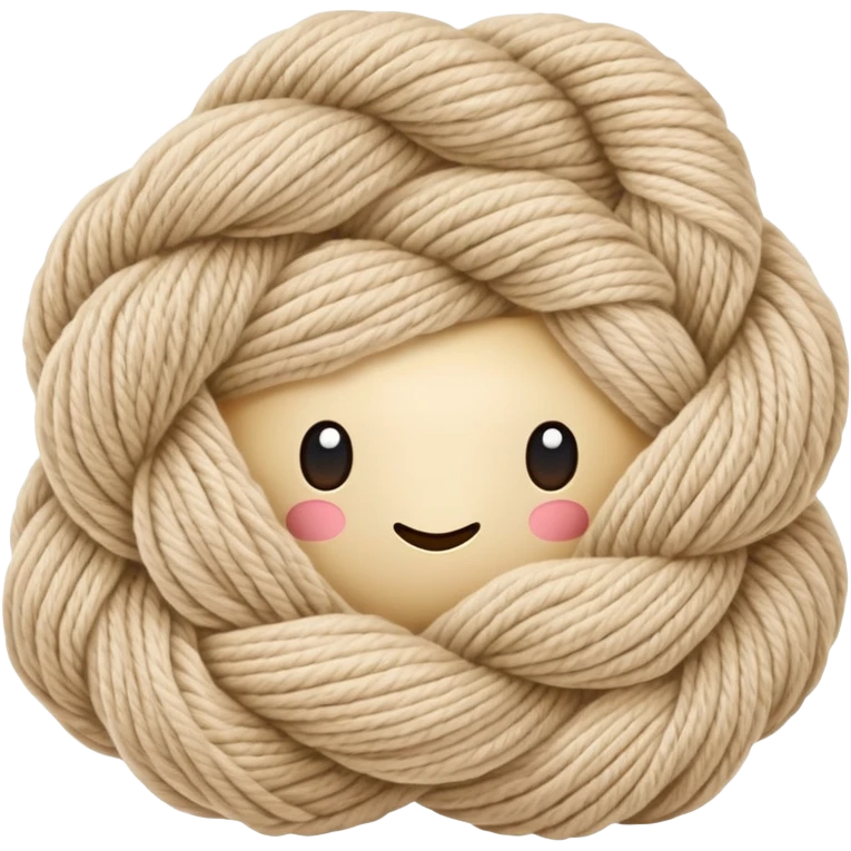 Knitting yarn beige emoji