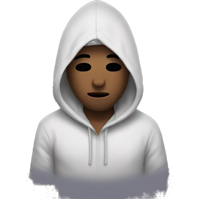 a Person with his hair covering his eyes with a hoodie  emoji