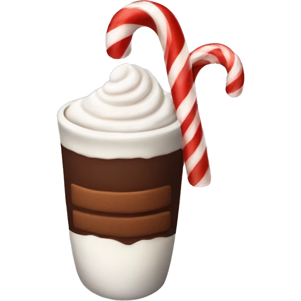 Hot cocoa candy cane emoji