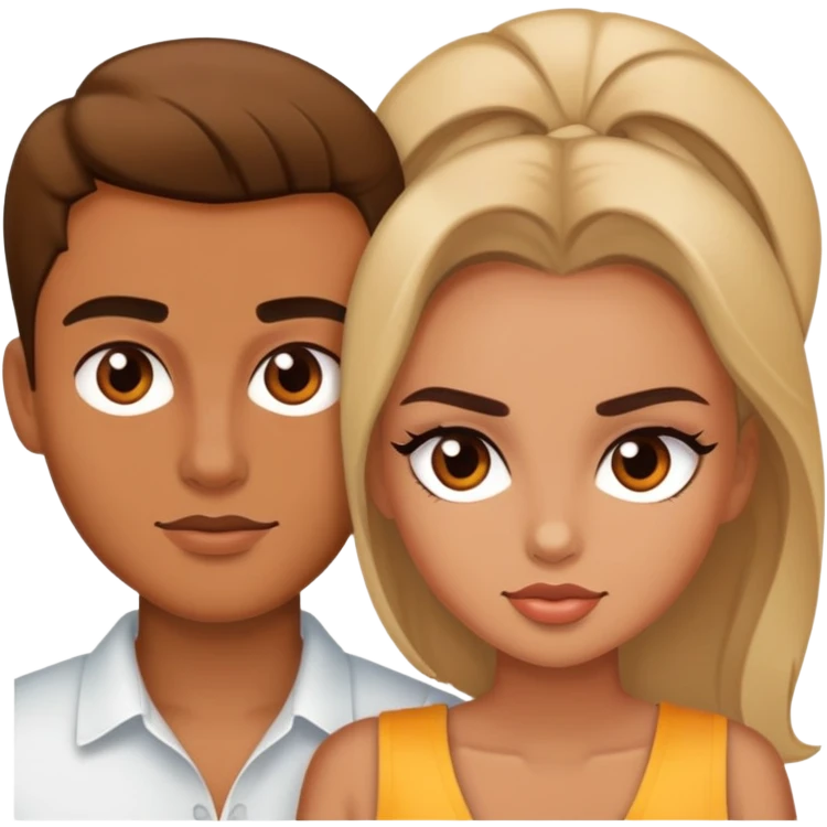 Hot girl with two boyfriends, sassy and beautiful emoji