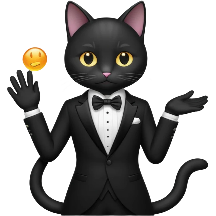 𝐦𝐚𝐠𝐢𝐜 𝐜𝐚𝐭 𝐰𝐢𝐭𝐡 𝐛𝐥𝐚𝐜𝐤 𝐬𝐮𝐢𝐭 emoji