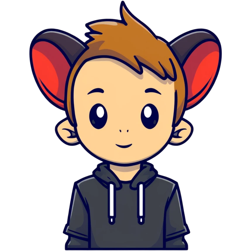 Boy light brown hair skinnny puppy ears emoji