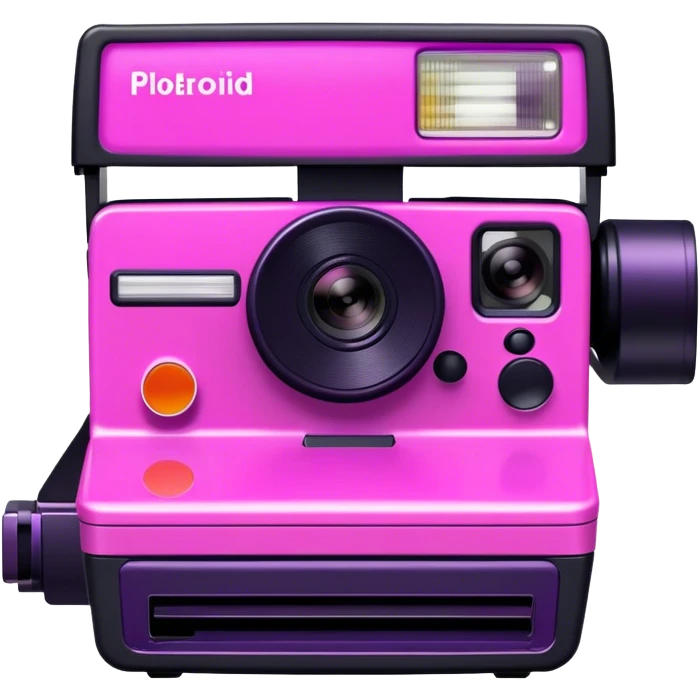 Pink, purple, and black Polaroid spice girls camera emoji
