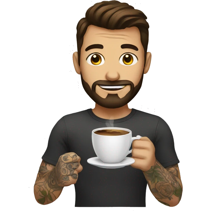 tattooed men making a cup of coffee emoji