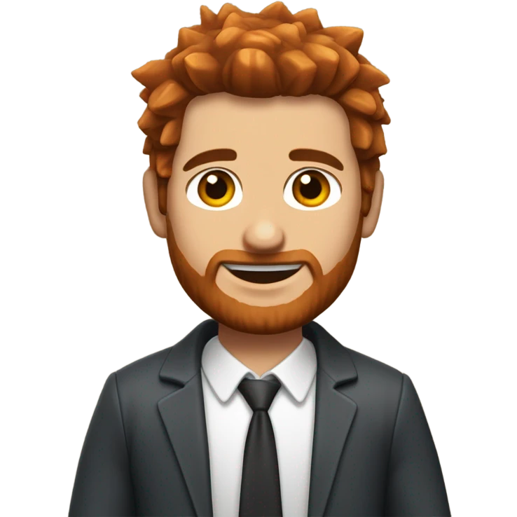 white man, spiky brown hair, blue eyes, trim beard, serving wings at a buffalo wing restaurant emoji