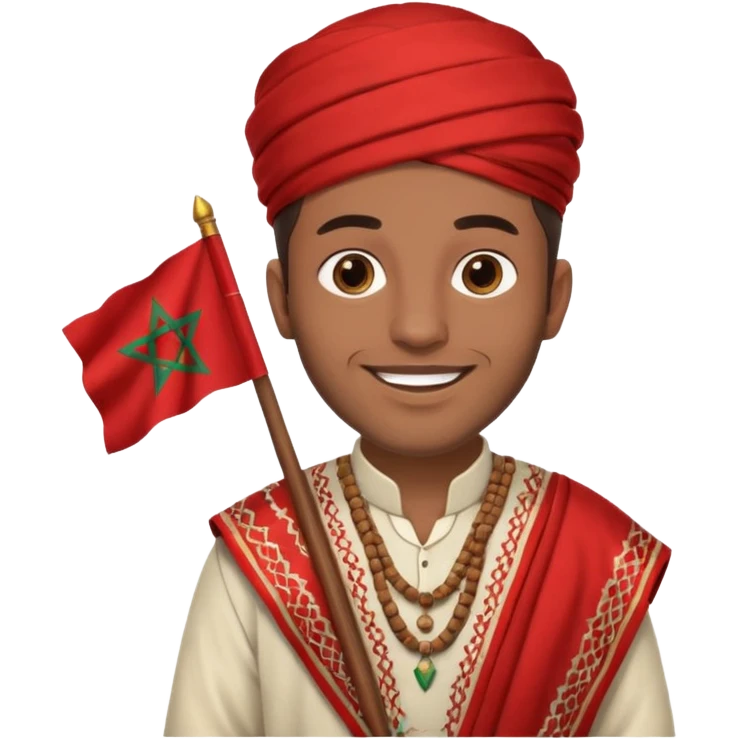 Un homme avk le drapeau Du Maroc emoji