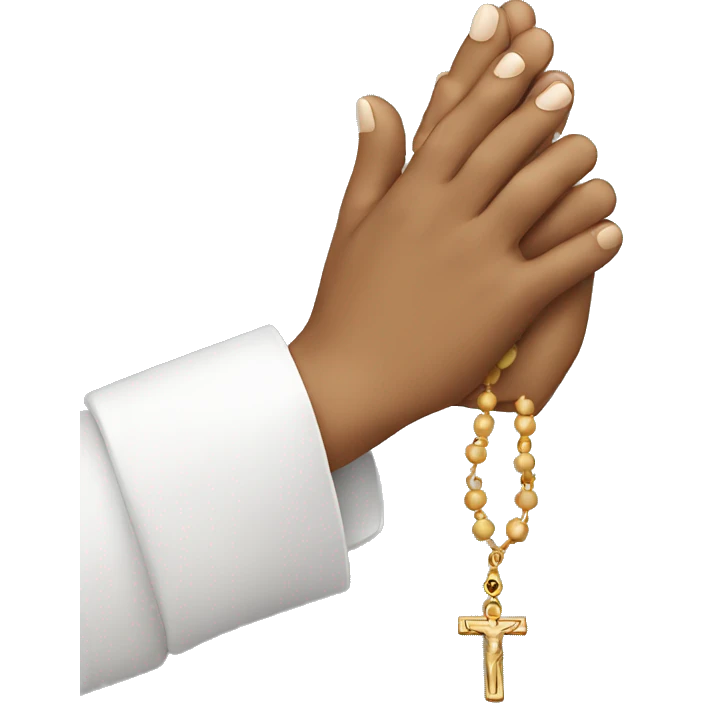 praying hands holding a rosary emoji