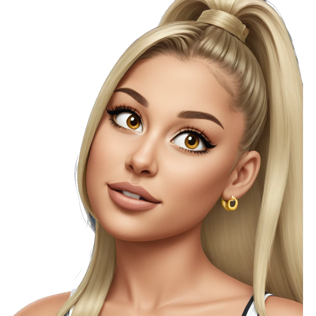 blonde girl with ponytail portrait emoji