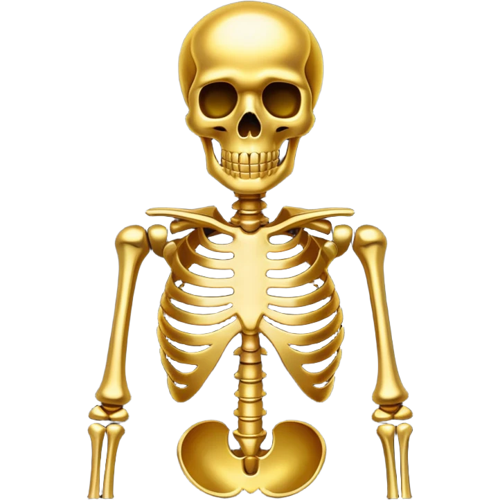 Skeleton made out of gold emoji