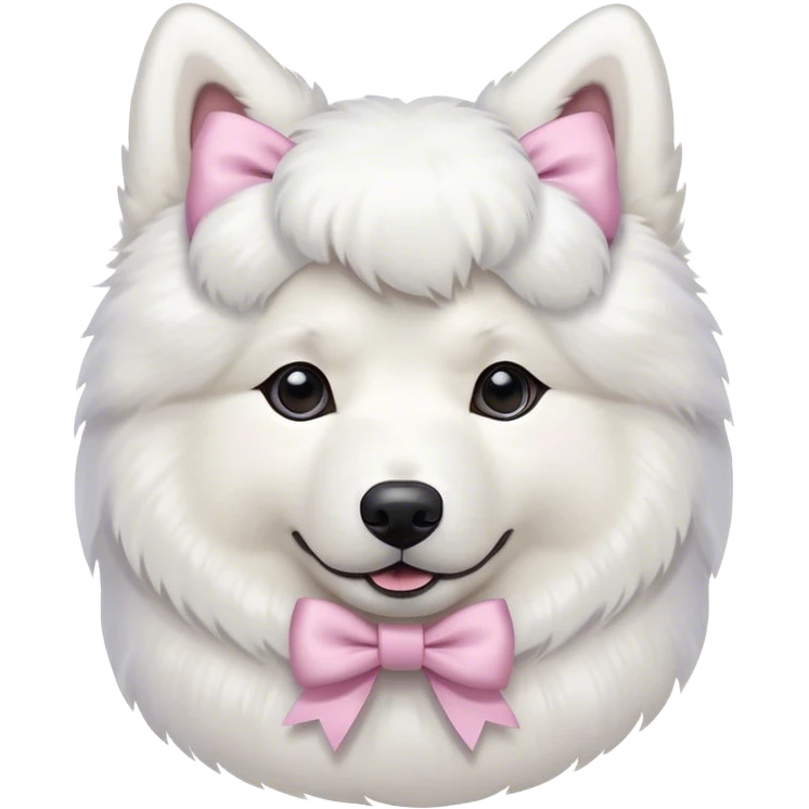 samoyed with pastel bow emoji