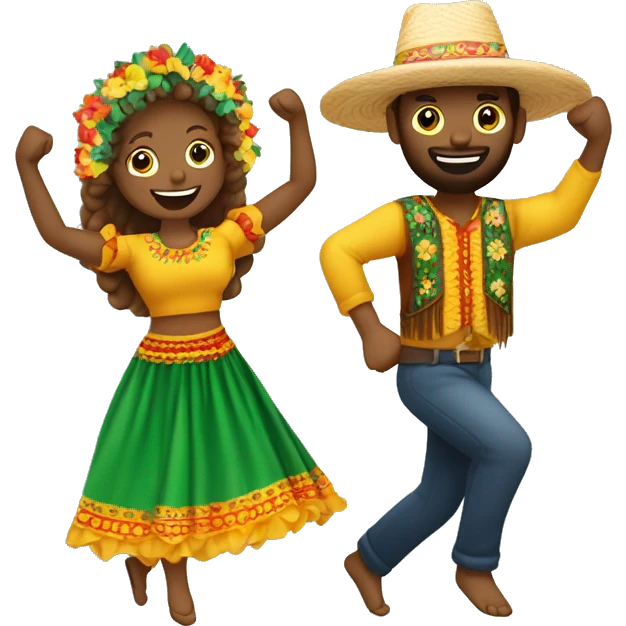 casal dançando quadrilha festa junina emoji