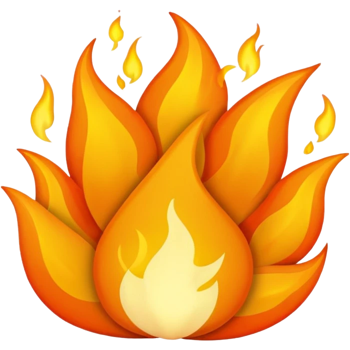 Flame illustrated in a playful and vibrant style, representing the fun and exciting aspects of the app firecrawl emoji