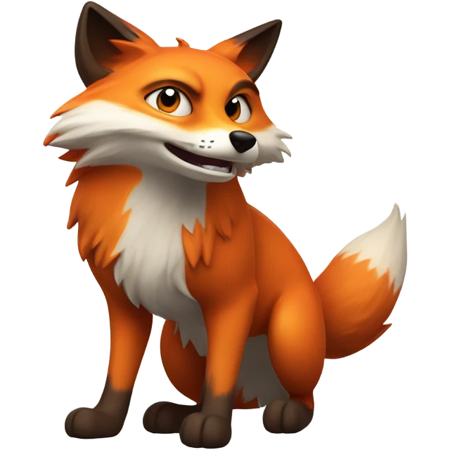 kawaii fox furious emoji