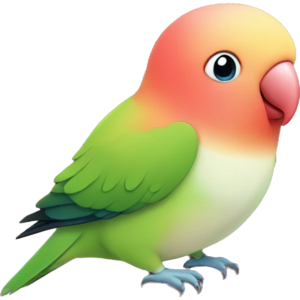 Peach faced red forehead lovebird emoji