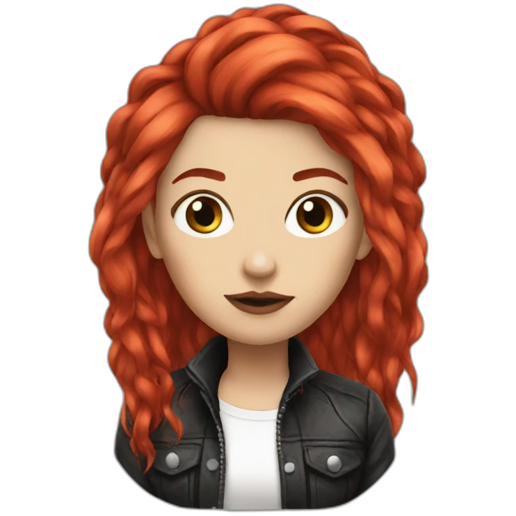woman punk long red hair  emoji