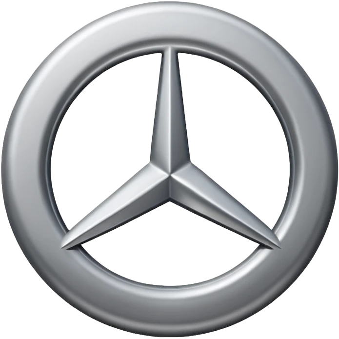 Ich möchte ein Emoji mit dem Mercedes Logo Es soll komplett grau sein und es soll nicht mit einer Farbe ausgefühlt sein emoji