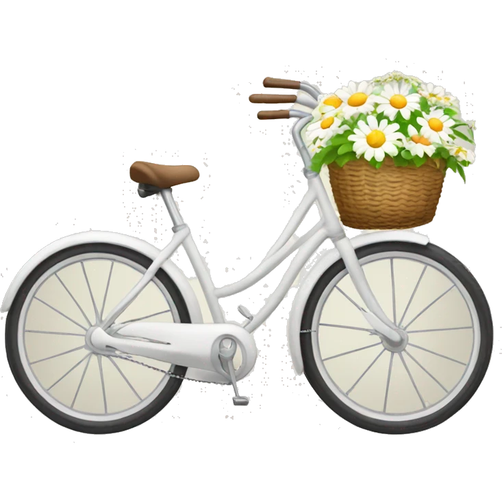 Beach bicycle with front basket with daisies  emoji