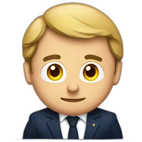 macron behind a laptop emoji