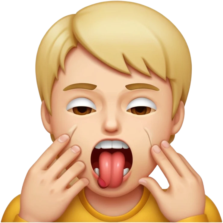 Biting tongue emoji