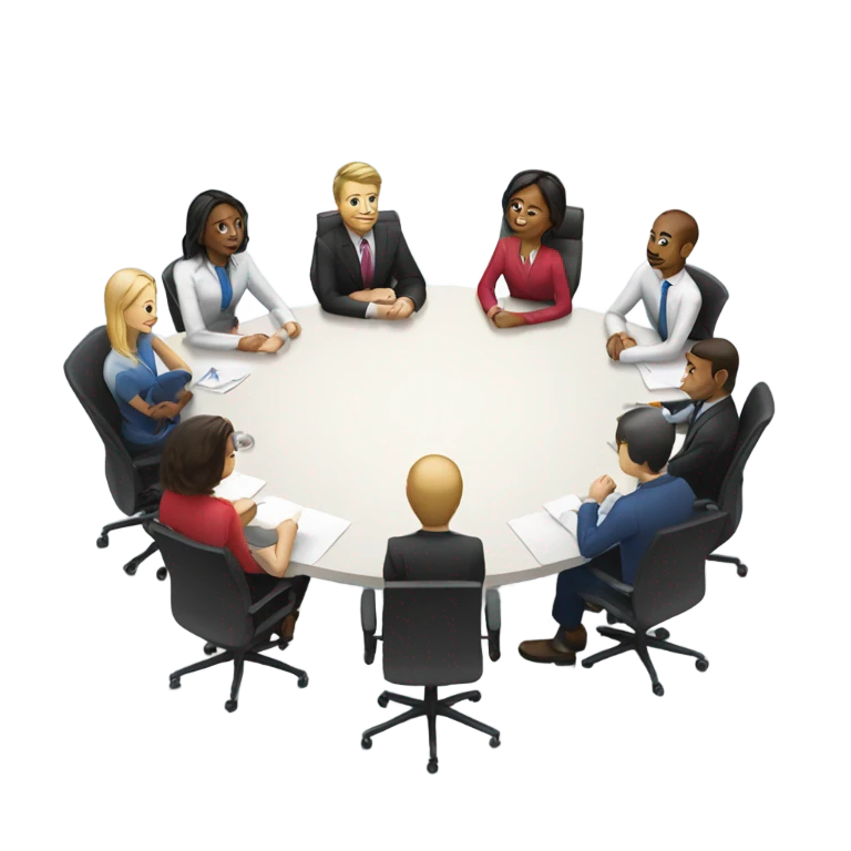 business meeting sitting at a table emoji