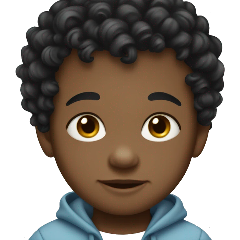 Baby boy with curly black hair emoji