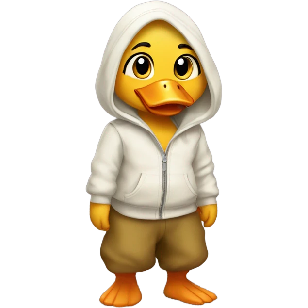 A cute duckling wearing flare pants emoji