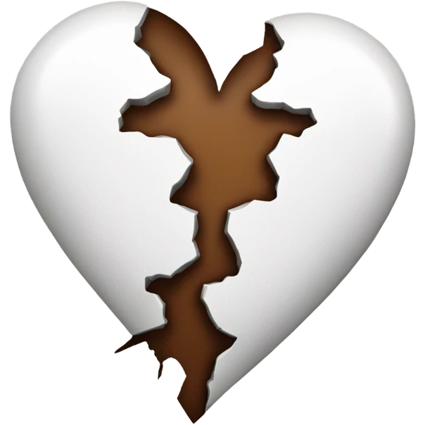 White and brown broken heart  emoji