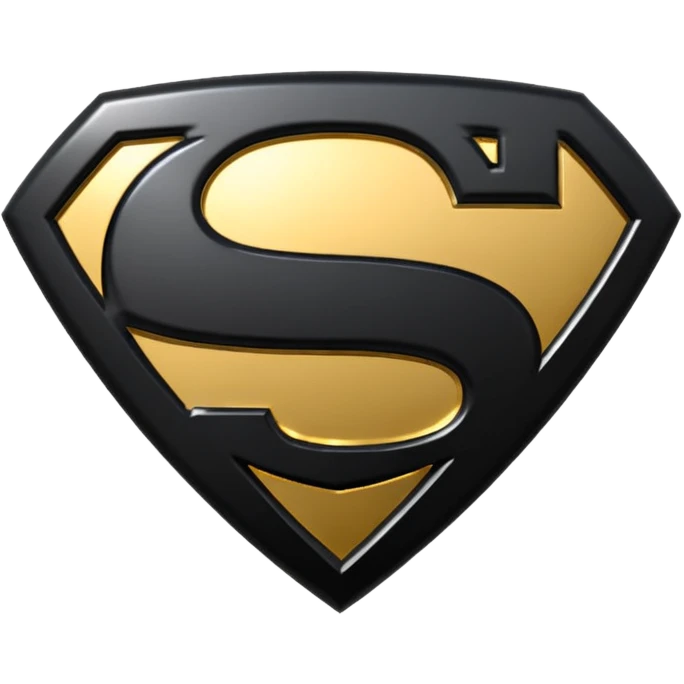 Superman Symbol Man of Steel black emoji