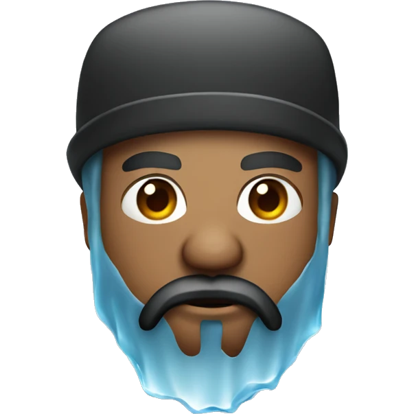 Ice cube with a beard  emoji