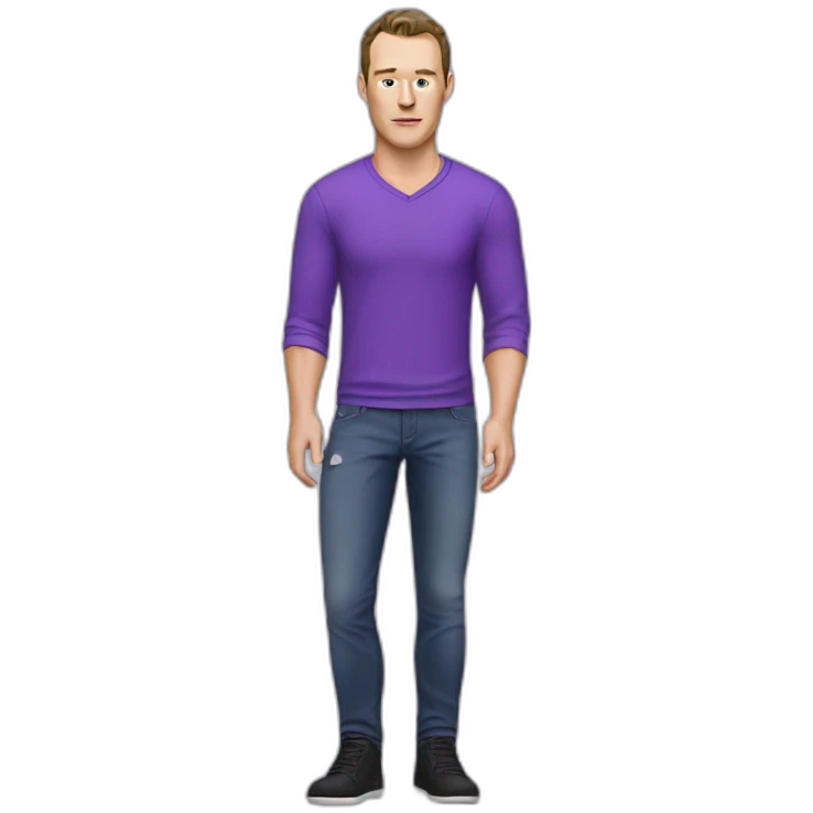 Jonathan Toews wearing a purple shirt and jeans  emoji