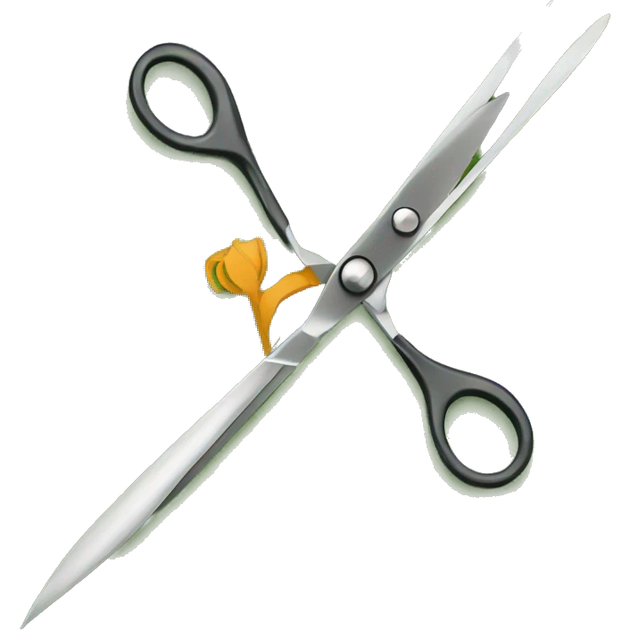 scissors cutting a grass patch emoji