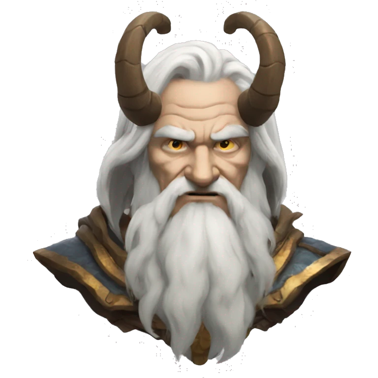 Mimir from God of War with horns and an old man  emoji