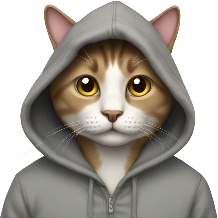 Cat wearing a hoodie  emoji