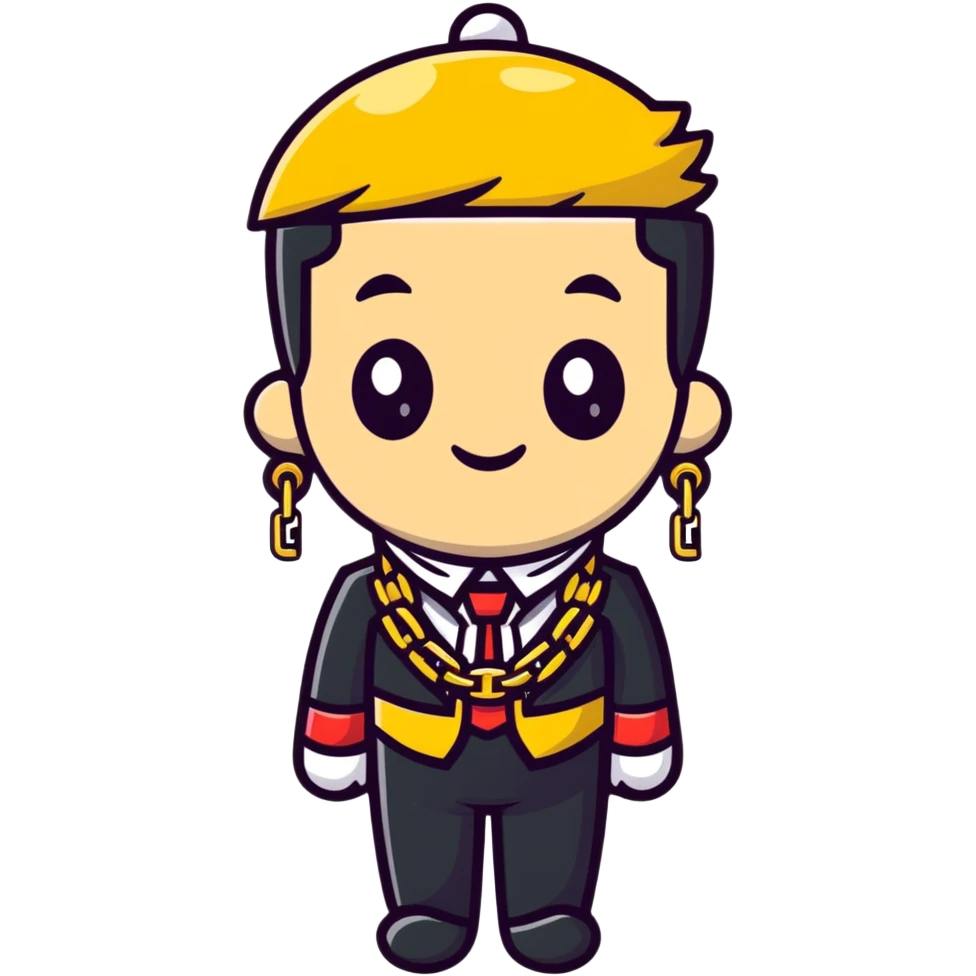 fancy dressed character with gold chain emoji
