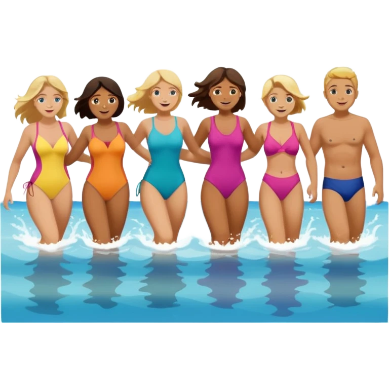 group of people jumping off a sailing ship into the ocean - side view emoji
