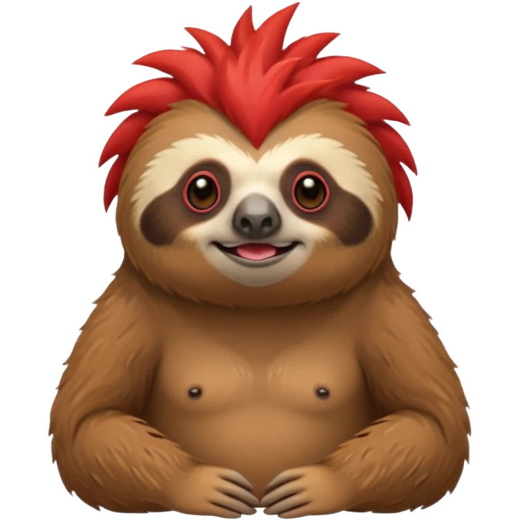 sloth with a big red mohawk emoji