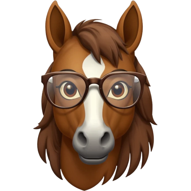 retro horse with glasses emoji