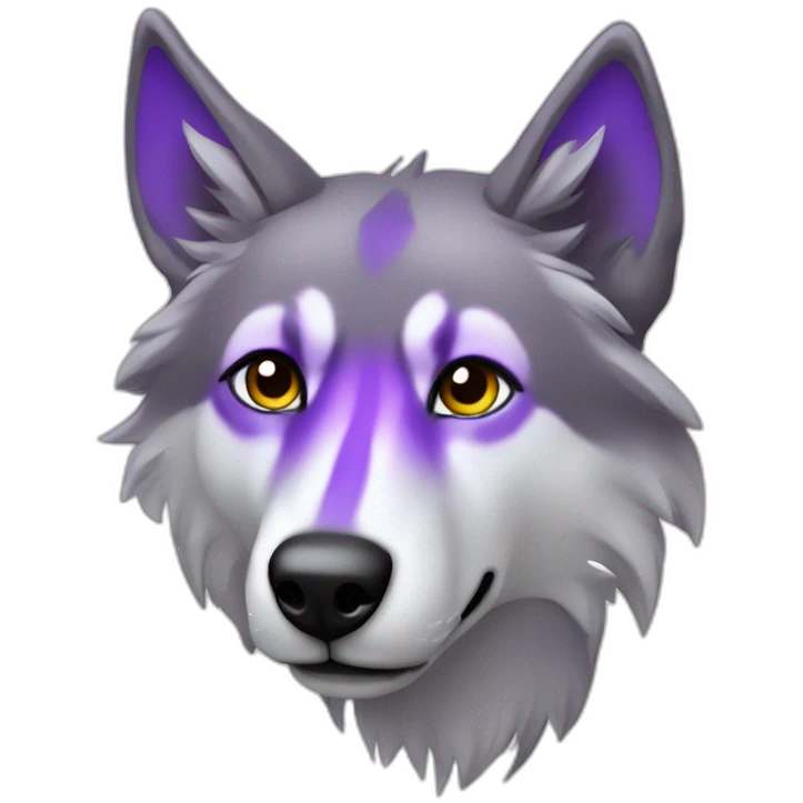 Loup ténébreux menaçant avec aura violette emoji