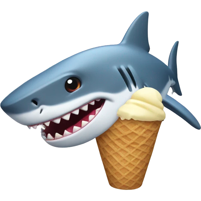 shark eating ice cream emoji