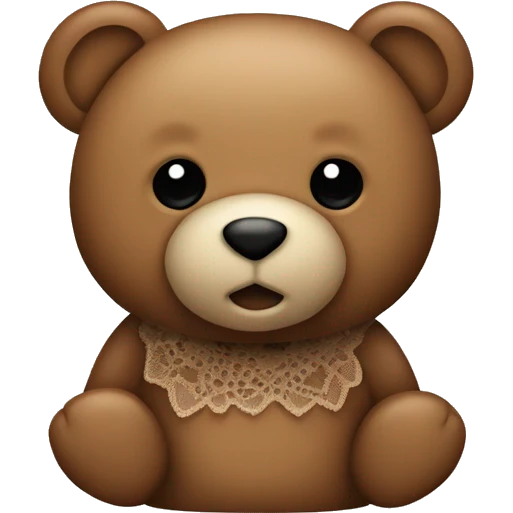 Teddy bear with brown lace emoji
